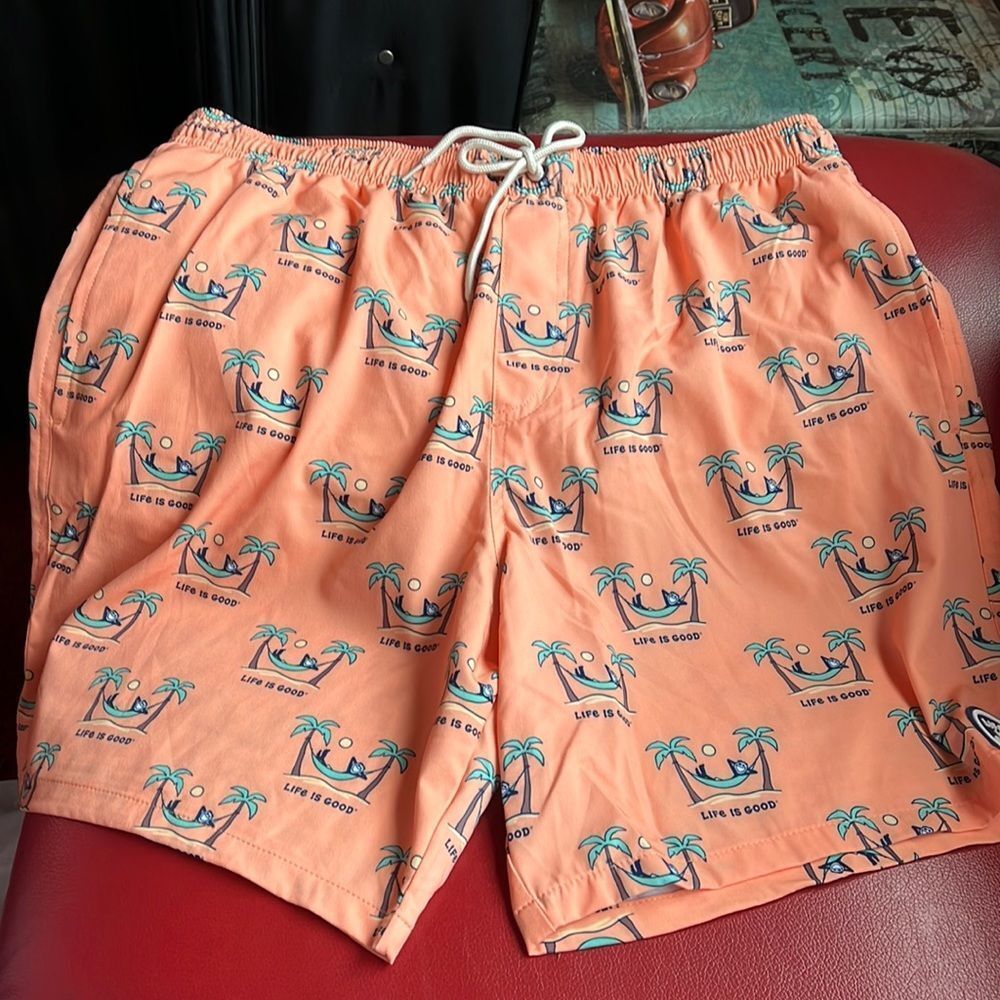 NWT Life is Good swim trunks